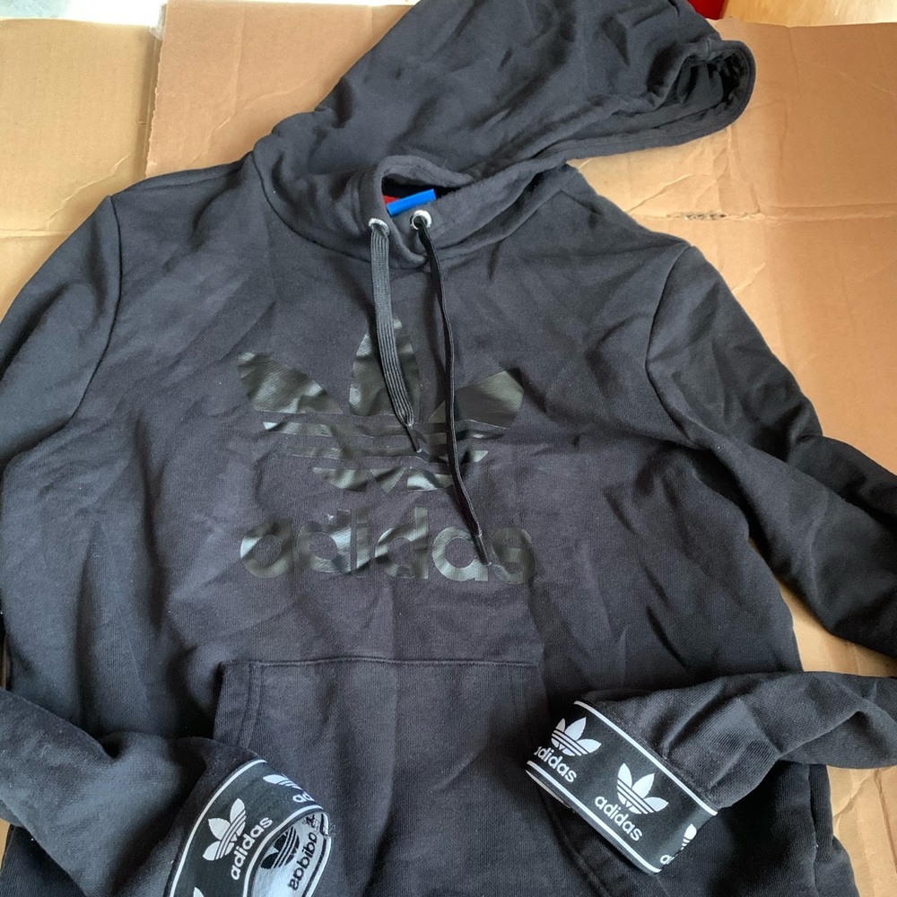 Adidas logo taped hoodie